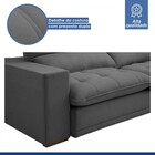 Sofá Retrátil E Reclinável Martinho 250cm Veludo Cinza  - Cel
