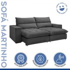 Sofá Retrátil E Reclinável Martinho 250cm Veludo Cinza  - Cel
