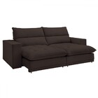 Sofá Retrátil E Reclinável Martinho 250cm Veludo Marrom  - Ce