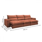 Sofá Retrátil E Reclinável Martinho 350cm Boucle Terracota  -