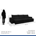 Sofá Retrátil E Reclinável Martinho 410cm Preto