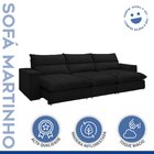 Sofá Retrátil E Reclinável Martinho 410cm Preto