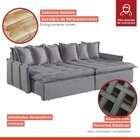 Sofá Retrátil E Reclinável Modulado 214cm Pés Em Madeira Maci