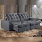 Sofá Retrátil E Reclinável Modulado 250cm Pés Em Madeira Maci