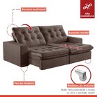 Sofá Retrátil E Reclinável Modulado 250cm Pés Em Madeira Maci