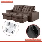 Sofá Retrátil E Reclinável Modulado 250cm Pés Em Madeira Maci