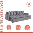 Sofá Retrátil E Reclinável Modulado 254cm Pés Em Madeira Maci