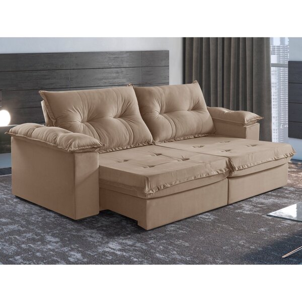Sofá Retrátil E Reclinável Modulado 2 Lugares 230cm Pés Em Ma