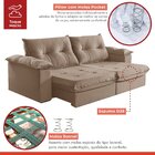 Sofá Retrátil E Reclinável Modulado 2 Lugares 250cm Pés Em Ma