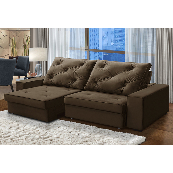 Sofá Retrátil E Reclinável Molas Ensacadas 2,10m Agatha Velud