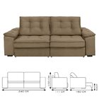 Sofá Retrátil E Reclinável Molas Ensacadas 240cm Veludo Zuriq