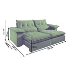 Sofá Retrátil E Reclinável Molas Ensacadas 2 Lugares 230cm Br