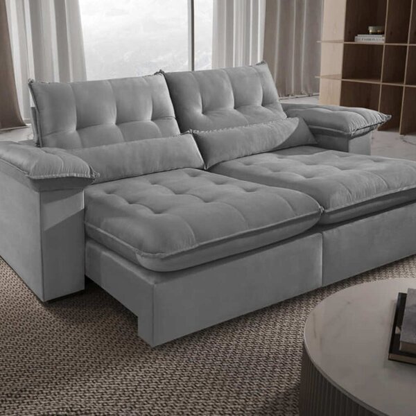 Sofá Retrátil E Reclinável Molas Ensacadas 3 Lugares 210cm Br