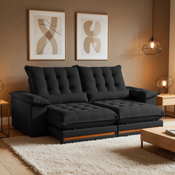 Sofá Retrátil E Reclinável Molas Ensacadas 4 Lugares 290cm Is