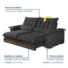 Sofá Retrátil E Reclinável Molas Ensacadas 4 Lugares 290cm Is
