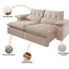 Sofá Retrátil E Reclinável Molas Ensacadas 5 Lugares 270cm Br