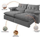 Sofá Retrátil E Reclinável Molas Ensacadas 5 Lugares 290cm Br