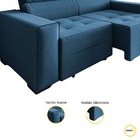 Sofá Retrátil E Reclinável New York 2 Mts Suede Azul