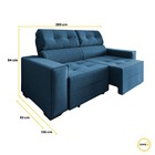 Sofá Retrátil E Reclinável New York 2 Mts Suede Azul