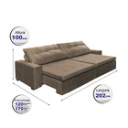 Sofá Retrátil E Reclinavel Oklahoma 2,02 Mts Com Molas E Pill