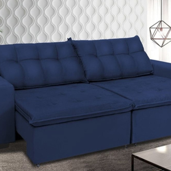 Sofá Retrátil E Reclinavel Oklahoma 2,22m Com Molas E Pillow