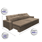 Sofá Retrátil E Reclinavel Oklahoma 3,02 Mts Com Molas E Pill