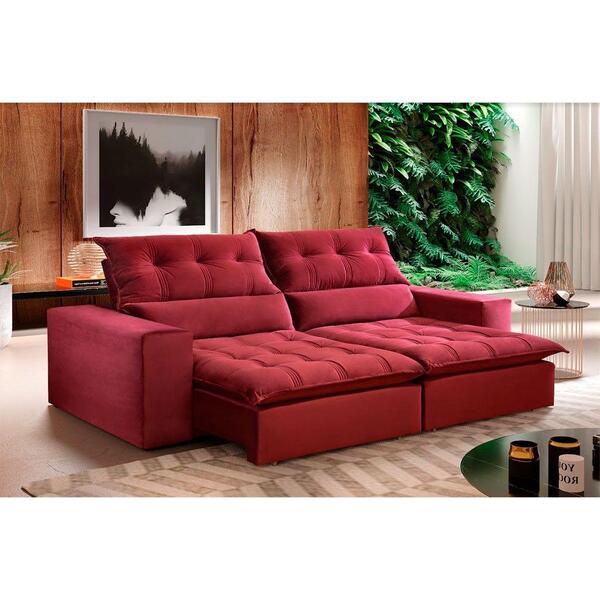 Sofá Retrátil E Reclinável Orion 1,80m 02 Lugares Txr Bordô