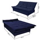 Sofá Retrátil E Reclinável Safira Cristal Azul Escuro