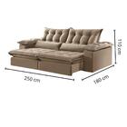 Sofá Retrátil E Reclinável Saturno Capuccino 2,50 M