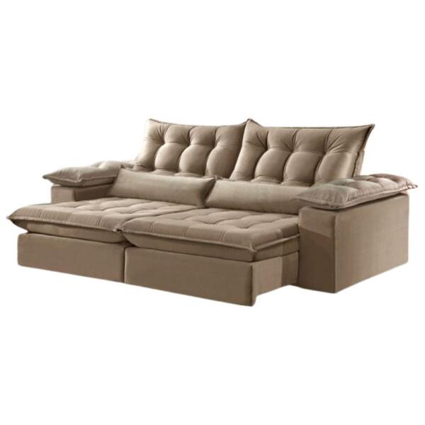 Sofá Retrátil E Reclinável Saturno Capuccino 2,50 M