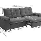 Sofá Retrátil E Reclinável Slim 250cm 4 Lugares Fofao Premium