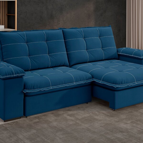 Sofá Retrátil E Reclinável Slim 250cm 4 Lugares Fofao Premium