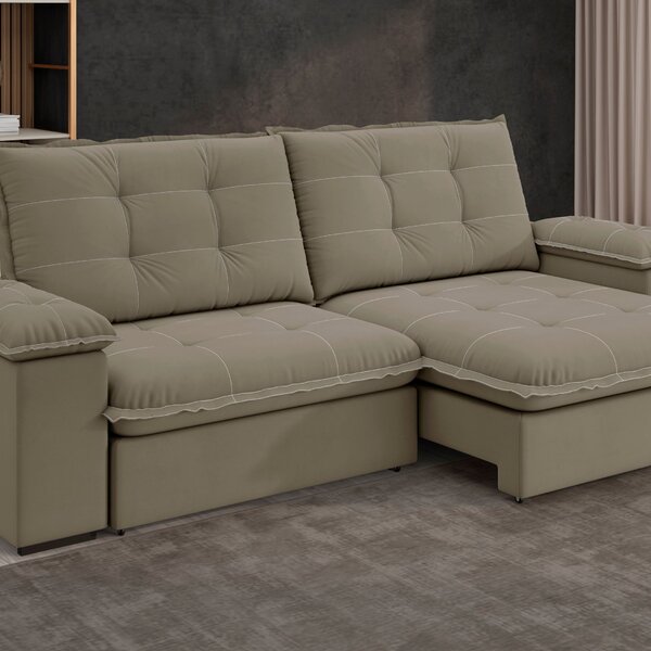 Sofá Retrátil E Reclinável Slim 250cm 4 Lugares Fofao Premium