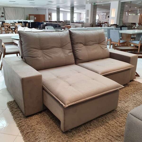 Sofá Retrátil E Reclinável Suede Para Sala 4 Lugares 240cm Gr