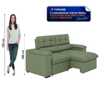 Sofá Retrátil E Reclinável Veludo Londres Castor Luizzi