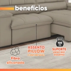 Sofá Retrátil E Reclinável Veludo Londres Castor Luizzi