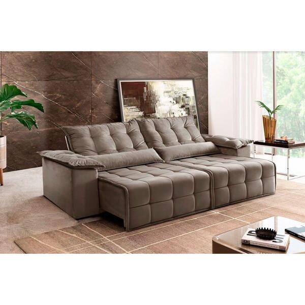 Sofá Retrátil E Reclinável Zeus 1,80m 02 Lugares Txr Bege