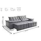 Sofá Retrátil E Reclinável Zeus 1,80m 02 Lugares Txr Prata