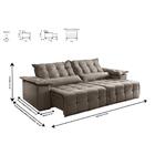 Sofá Retrátil E Reclinável Zeus 2,10m 03 Lugares Txr Bege