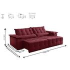 Sofá Retrátil E Reclinável Zeus 2,10m 03 Lugares Txr Bordô