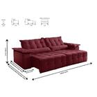 Sofá Retrátil E Reclinável Zeus 2,30m 04 Lugares Txr Bordô
