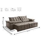 Sofá Retrátil E Reclinável Zeus 2,50m 04 Lugares Txr Bege