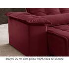 Sofá Retrátil E Reclinável Zeus 2,90m 05 Lugares Txr Bordô