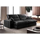 Sofá Retrátil E Reclinável Zeus Zarat Veludo Preto 2,50m