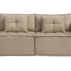 Sofá Retrátil Em Linho 2 Lugares 1,80m Veneza  Bege