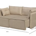 Sofá Retrátil Em Linho 4 Lugares 2,40m Veneza  Bege