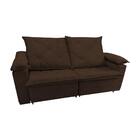 Sofá Retrátil Luxo Uruguai 3 Lugares Em Veludo Marrom 2m - Co