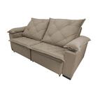 Sofá Retrátil Luxo Uruguai 4 Lugares Em Veludo Bege 2,20m - C