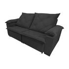 Sofá Retrátil Luxo Uruguai 4 Lugares Em Veludo Cinza 2,20m -