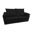 Sofá Retrátil Luxo Uruguai 4 Lugares Em Veludo Preto 2,40m -